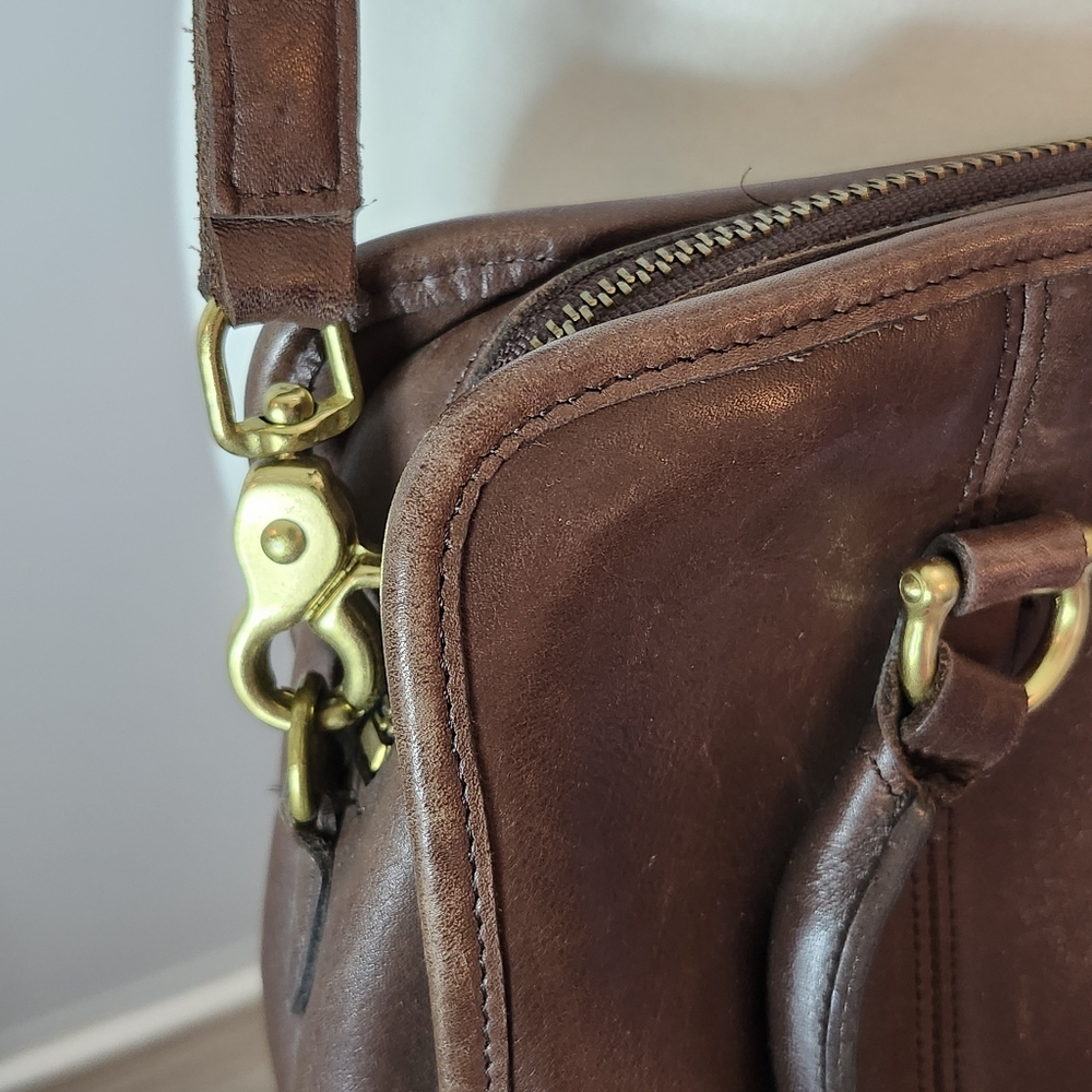 Vintage Coach Leather Satchel Crossbody Bag Purse - Picture 4 of 11